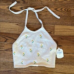 Altar’d State embroidered sunflower halter top